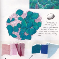 Sketch of breast cancer cell by Kath Howard (2013)